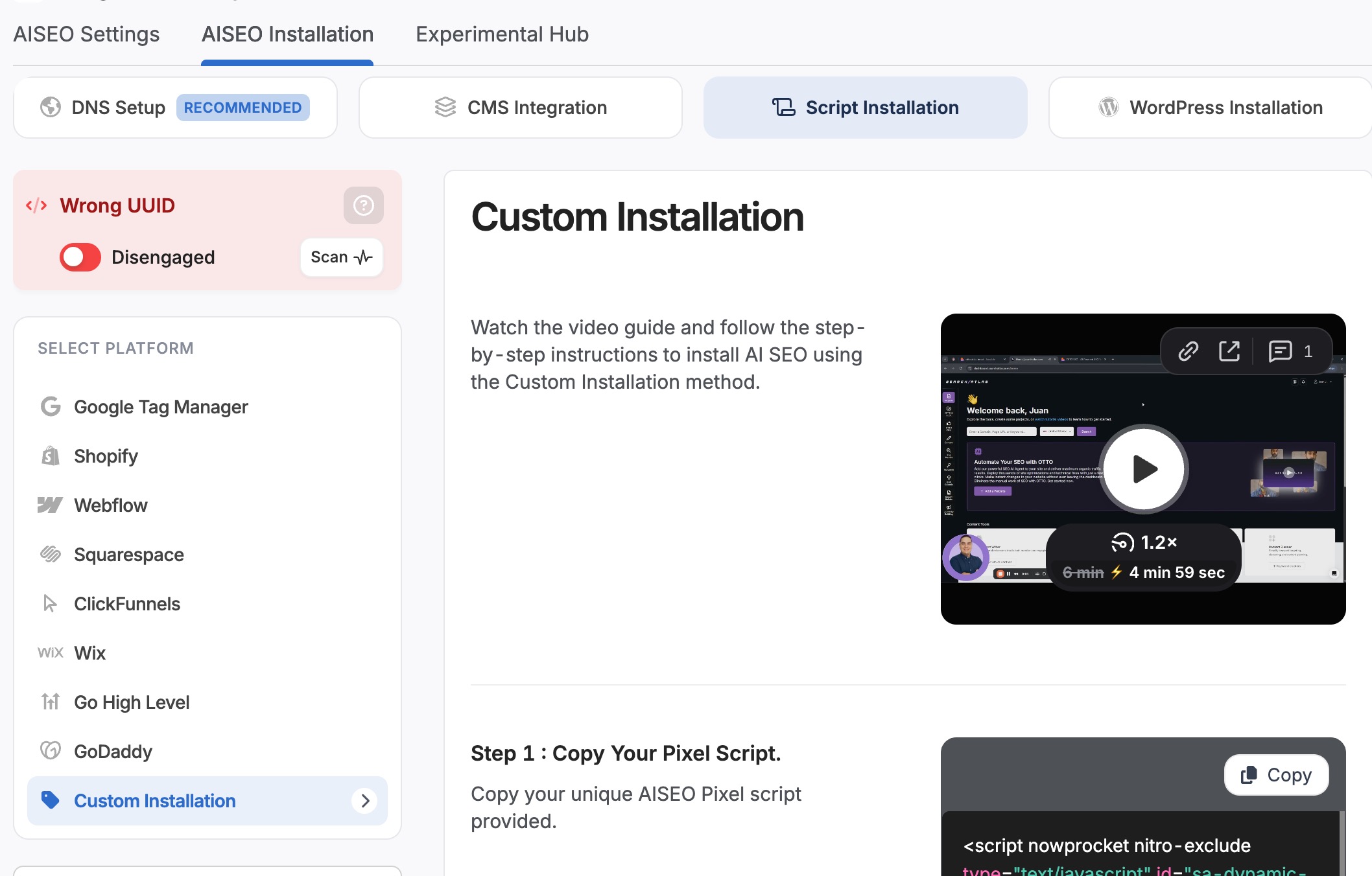 Pixel installation instructions